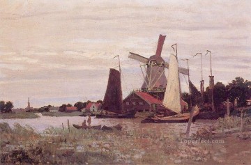 viento Pintura Art%c3%adstica - Un molino de viento en Zaandam Claude Monet
